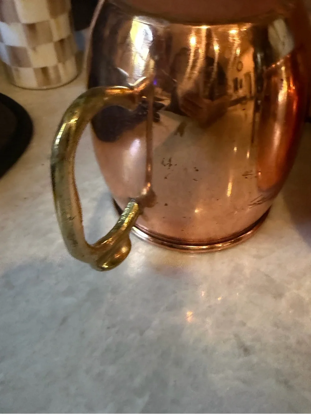 Set of two copper mule mugs